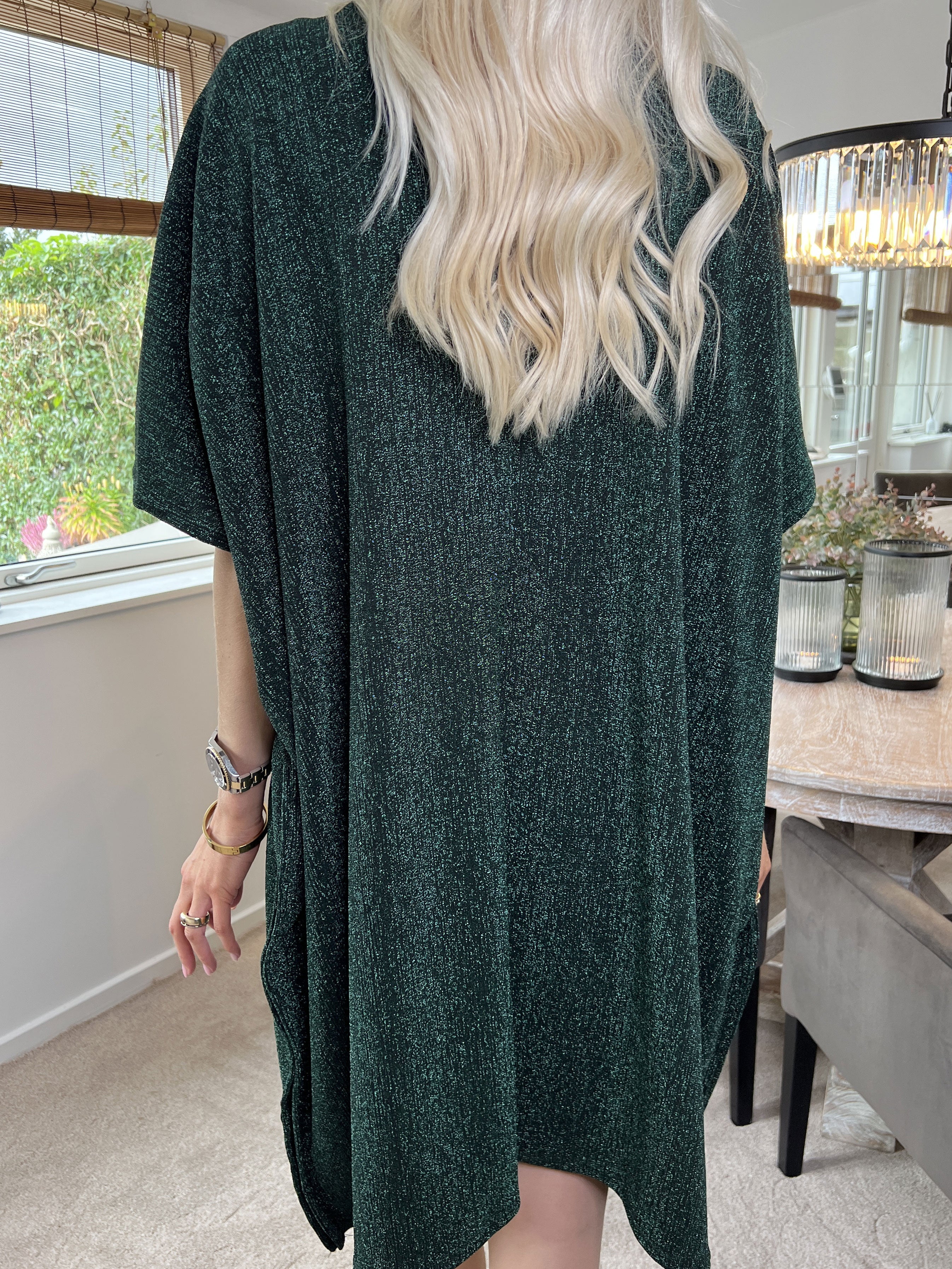 Mayte - Fin glitterklänning med blixtlås - Silver